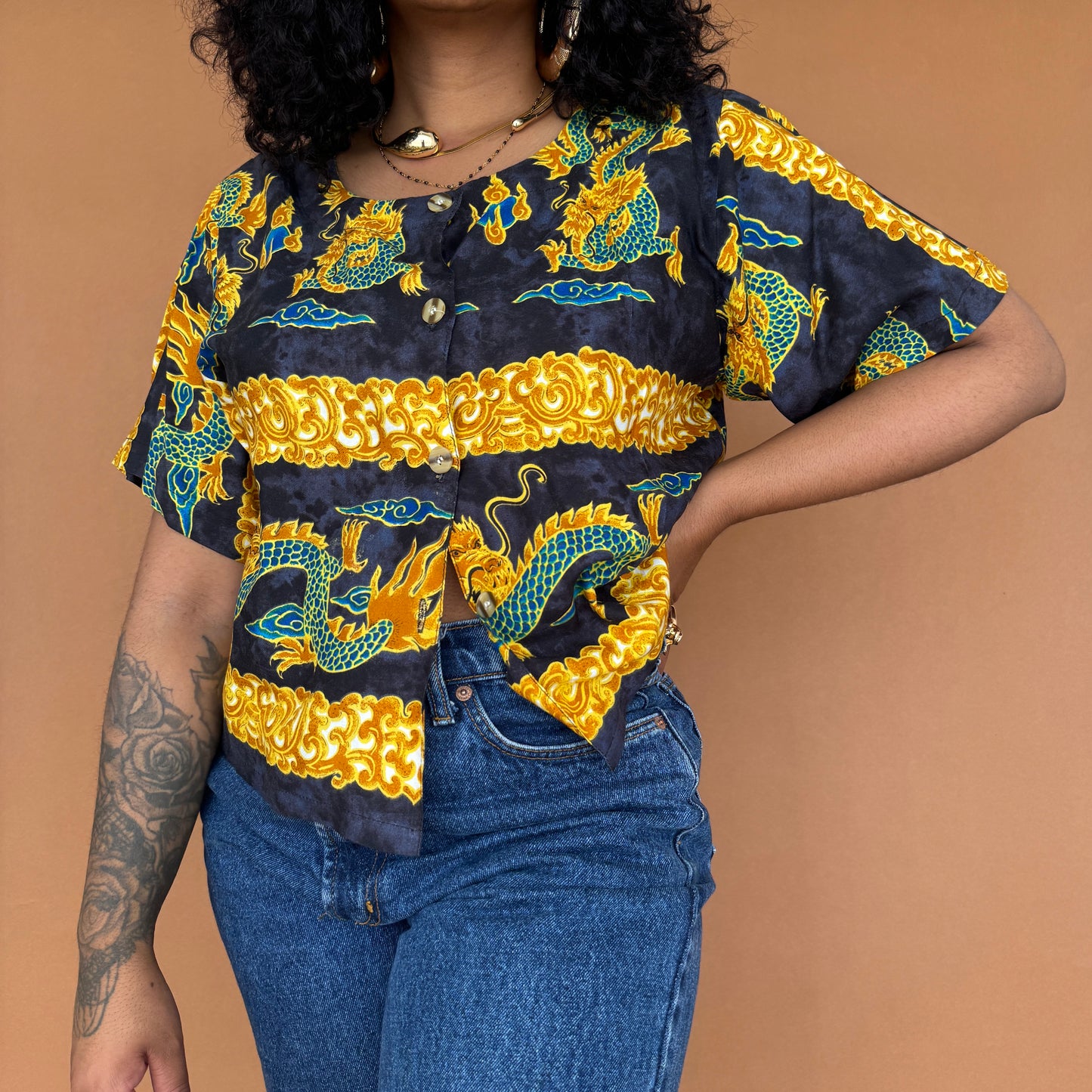 Vintage Cropped Blouse