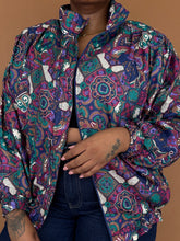 Load image into Gallery viewer, Newly Added: Vintage Print Zip-Up Light Jacket