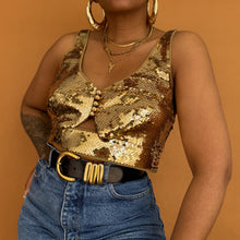 Load image into Gallery viewer, Newly Added: Branded Rabanne x H&amp;M Collab Sequined Crop Top
