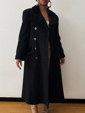 Newly Added: High Quality Double Breasted Winter Coat with Velvet Detail