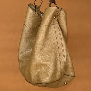 Newly Added: Genuine Leather Metallic Hobo Bag