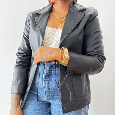 Newly Added: Genuine Leather Basic Blazer