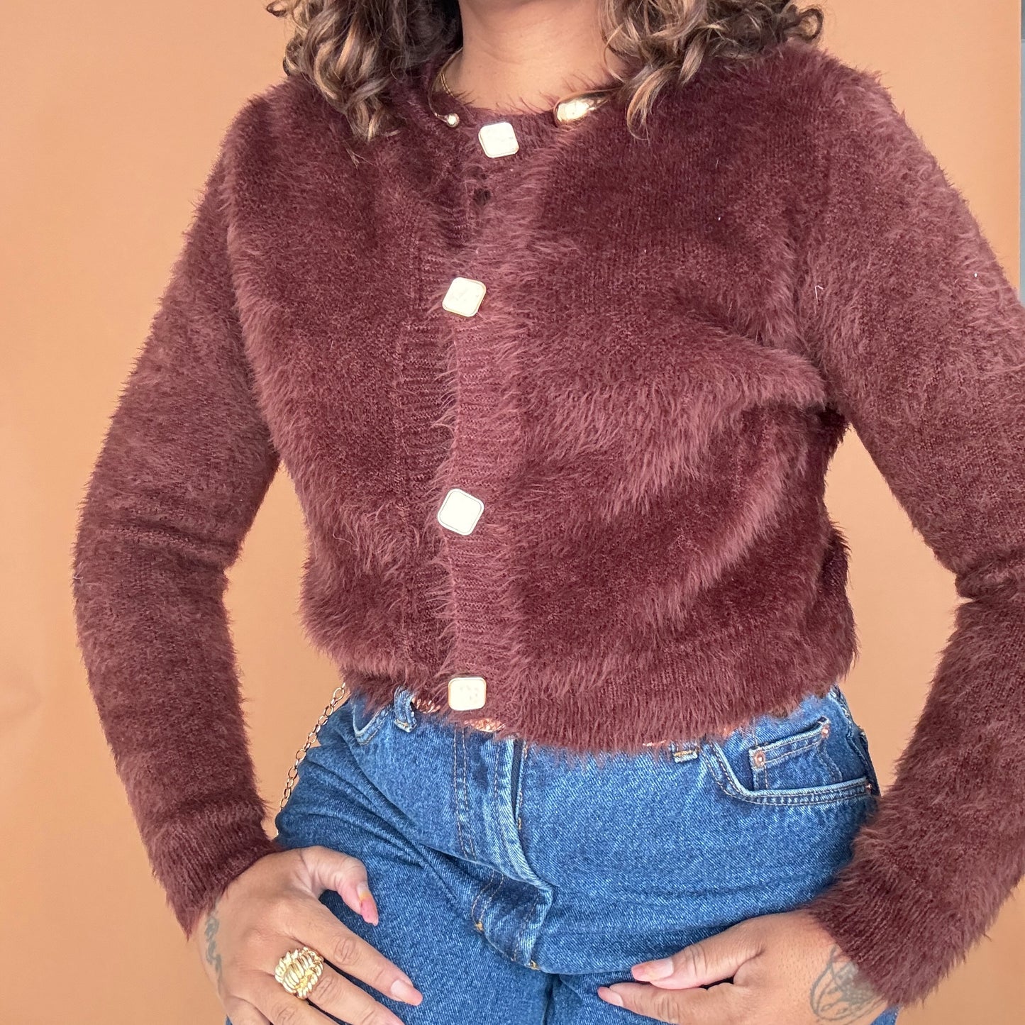 Sale: Fluffy Faux Mohair Cardigan