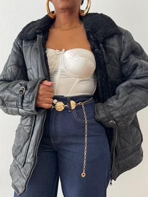 Newly Added: Genuine Sheepskin Patched up Winter Jacket