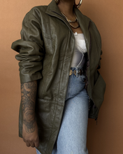 Load image into Gallery viewer, Newly Added: Basic Olive Green Genuine Leather Jacket
