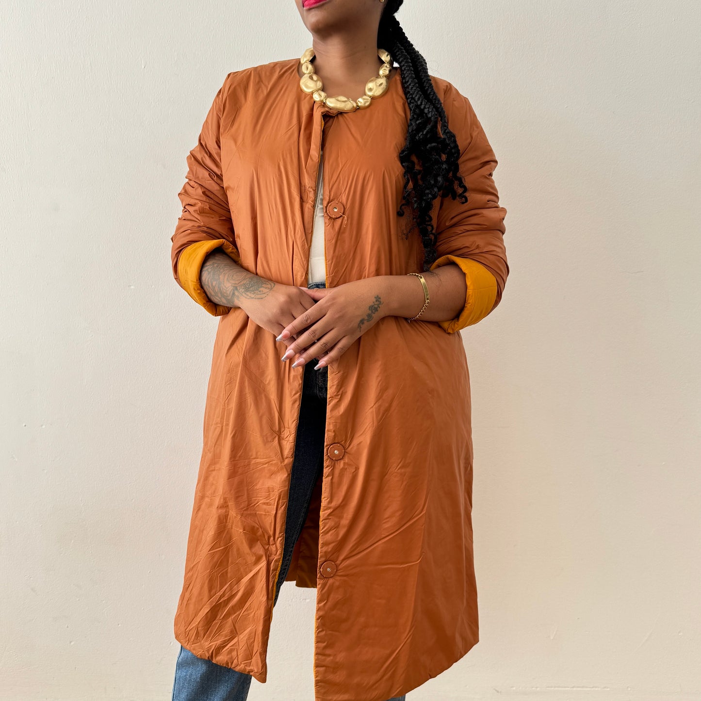 Newly Added: Brand New Light Duck Down Reversible Winter Coat with Scarf