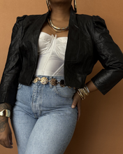 Load image into Gallery viewer, Newly Added: Genuine Bubble Cropped Leather Jacket