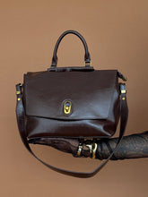 Load image into Gallery viewer, Accessories: Structured Top-Handle Leather Satchel - Thrift Happens 2