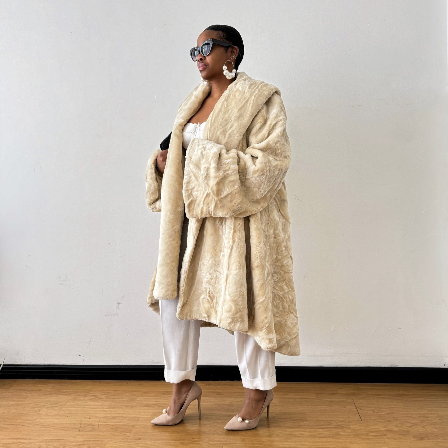 Sale: Waterfall Vintage Vegan Fur Coat