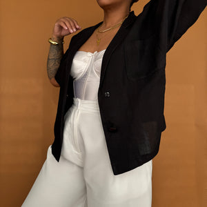 Newly Added: Batwing Linen Shirt Cardigan