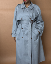 Load image into Gallery viewer, Newly Added: Vintage Grey Trench Coat - Thrift Happens 2