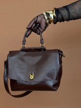 Load image into Gallery viewer, Accessories: Structured Top-Handle Leather Satchel - Thrift Happens 2