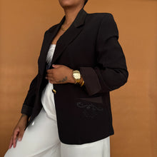 Load image into Gallery viewer, Newly Added: Vintage Elegant Blazer with Silk Collar &amp; Sleeves
