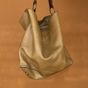 Newly Added: Genuine Leather Metallic Hobo Bag