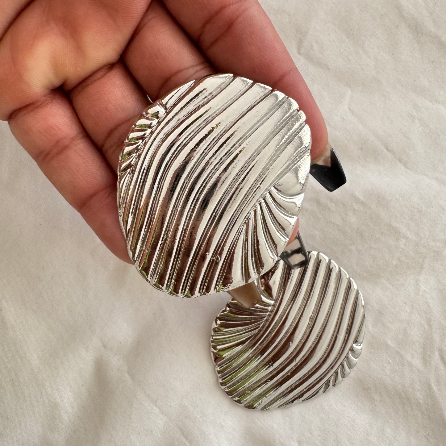 New Accessories: Shell Gold & Silver Plated Statement Earrings