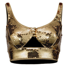 Load image into Gallery viewer, Newly Added: Branded Rabanne x H&amp;M Collab Sequined Crop Top