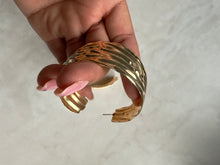 Load image into Gallery viewer, Accessories: Gold-Plated Sculptural Hoop Earrings - Thrift Happens 2