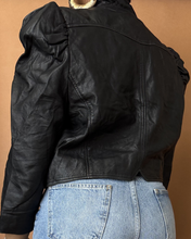 Load image into Gallery viewer, Newly Added: Genuine Bubble Cropped Leather Jacket