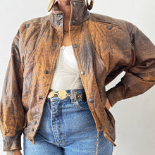 Load image into Gallery viewer, Newly Added: Distressed Bomber Genuine Leather Jacket