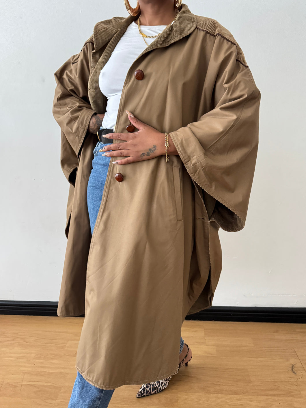 Winter Reversible Corduroy Poncho