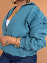 Load image into Gallery viewer, Newly Added: Teal Embroidered Lightweight Jacket