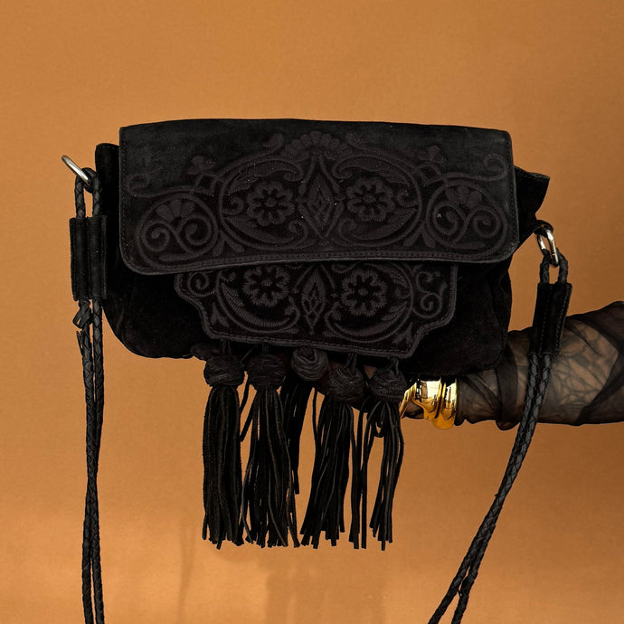 Newly Added: Zara Branded Genuine Suede Sling Bag with Tassels