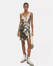 Load image into Gallery viewer, Newly Added: Branded Paco Rabanne H&amp;M Sequin Disc Dress Silver Gold Rare Collab Limited Luxury
