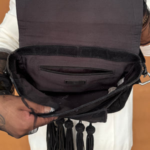 Newly Added: Zara Branded Genuine Suede Sling Bag with Tassels