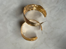 Load image into Gallery viewer, Accessories: Gold-Plated Sculptural Hoop Earrings - Thrift Happens 2
