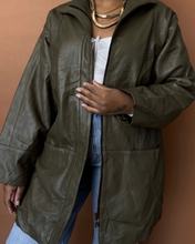 Load image into Gallery viewer, Newly Added: Basic Olive Green Genuine Leather Jacket