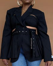 Load image into Gallery viewer, Branded: Rokh x H&amp;M Cut-Out Tailored Blazer with matching Corset/Bra - Thrift Happens 2
