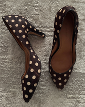 Load image into Gallery viewer, Newly Added: Genuine Leather &amp; Fur Polka Dot Heels
