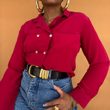Load image into Gallery viewer, Newly Added: Vintage Double Breasted Blouse