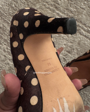 Load image into Gallery viewer, Newly Added: Genuine Leather &amp; Fur Polka Dot Heels
