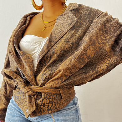 Newly Added: Genuine Leather Distressed Batwing Jacket