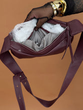 Load image into Gallery viewer, Accessories: Burgundy Crescent Shoulder Bag - Thrift Happens 2
