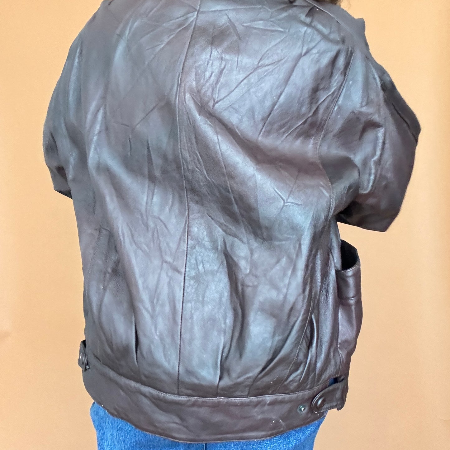 Sale: Vintage Two Tone Genuine Leather Jacket