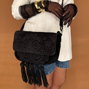 Newly Added: Zara Branded Genuine Suede Sling Bag with Tassels