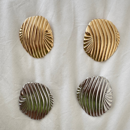 New Accessories: Shell Gold & Silver Plated Statement Earrings