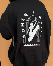 Load image into Gallery viewer, Branded: Women + Waves x H&amp;M Collab Black Graphic Hoodie - Thrift Happens 2