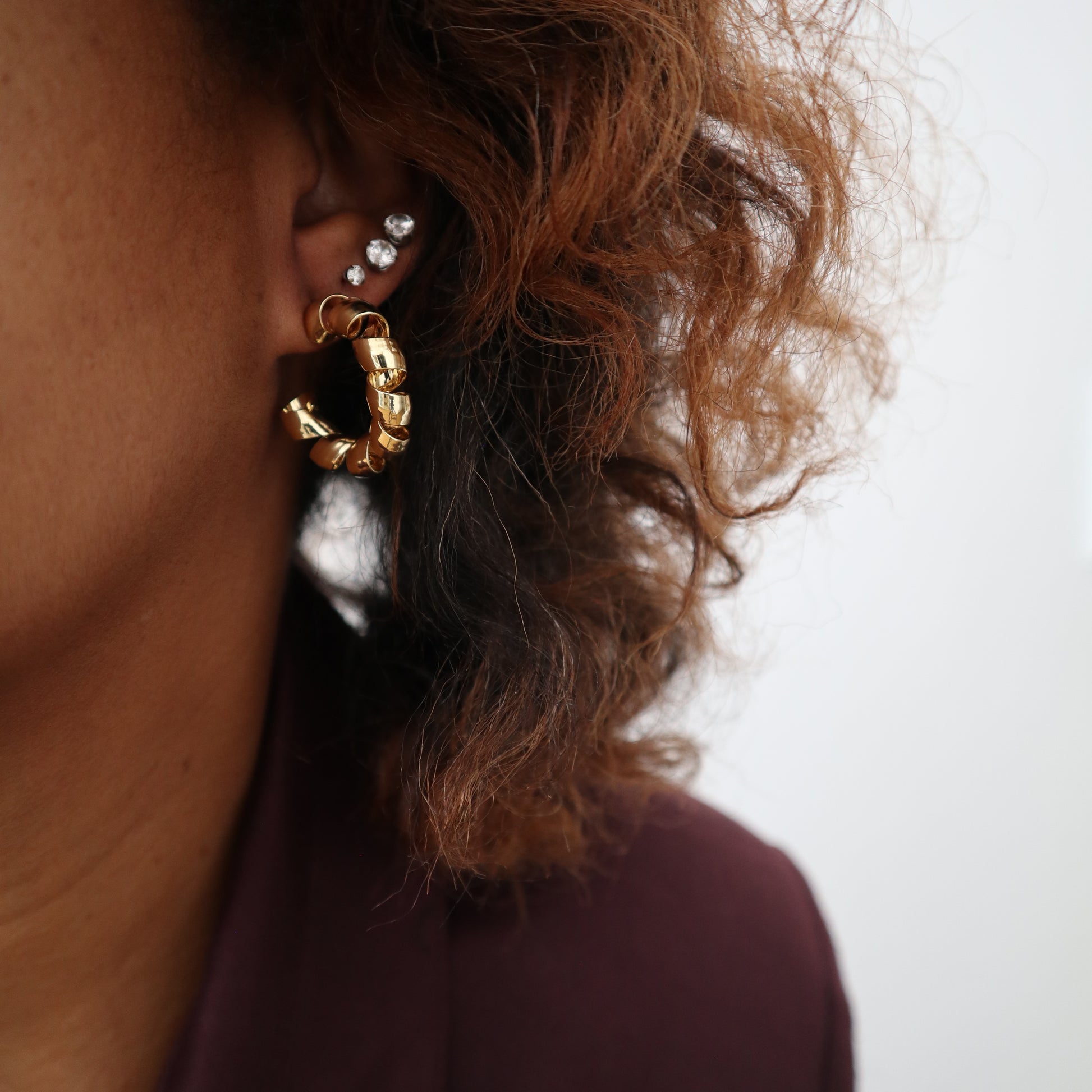 New Jewellery: Twisted Gold Plated Hoops - Thrift Happens 2