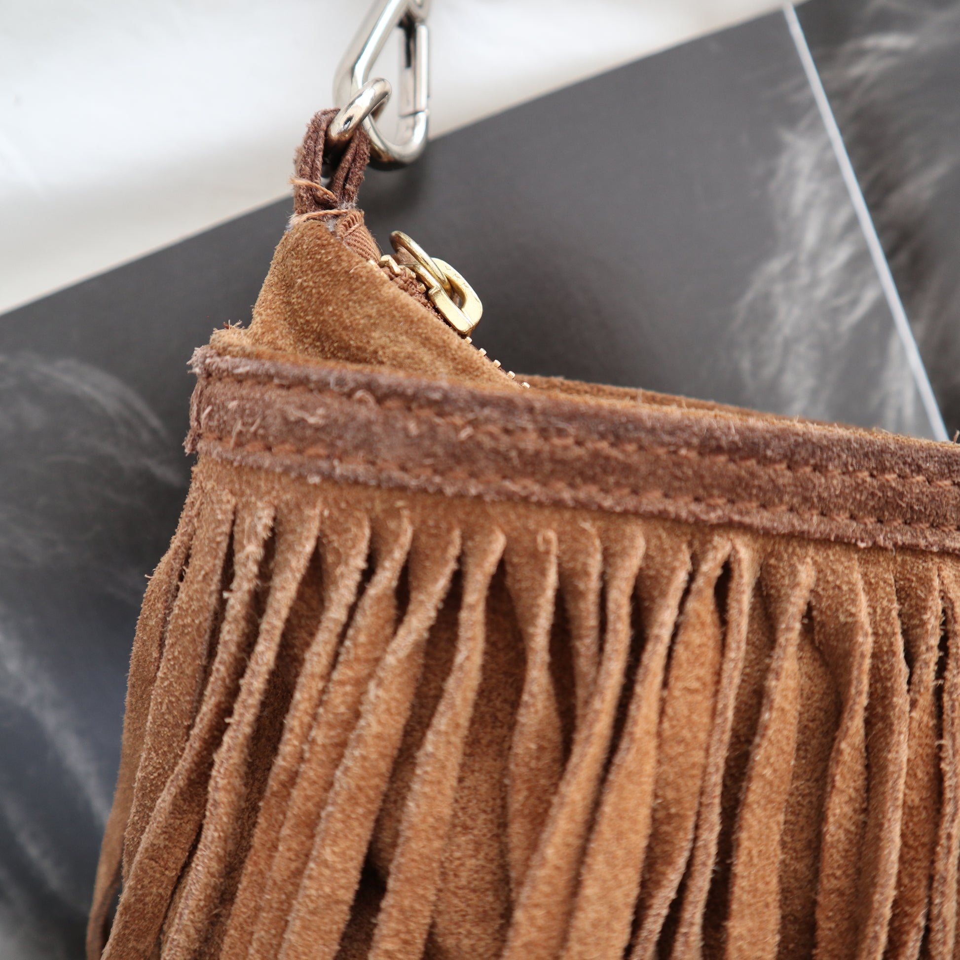 New accessories: Genuine Suede Tassel Sling Bag - Thrift Happens 2