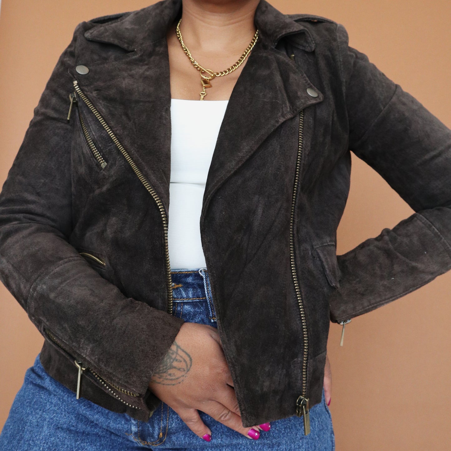 Sale: Genuine Suede Biker Jacket