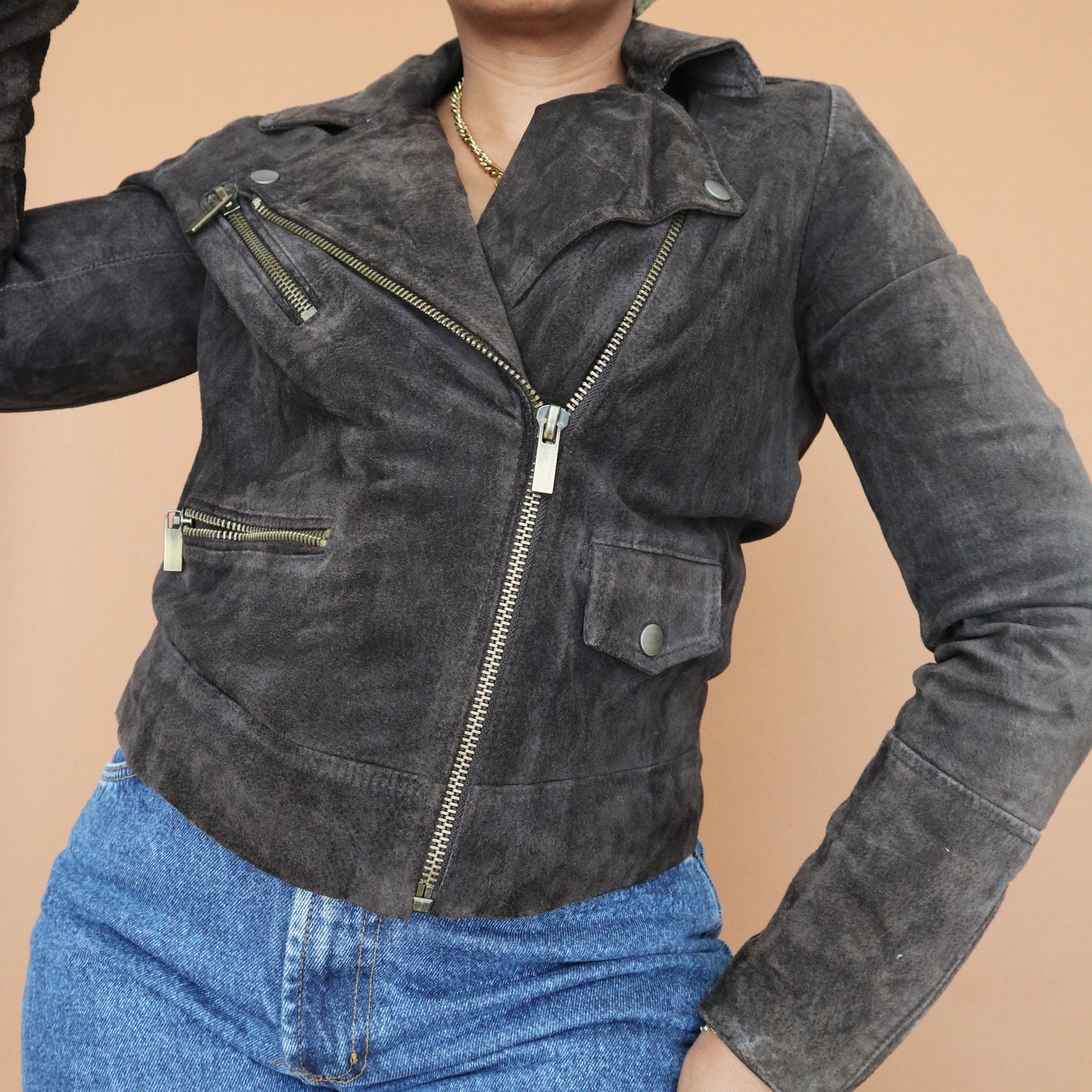 Sale: Genuine Suede Biker Jacket