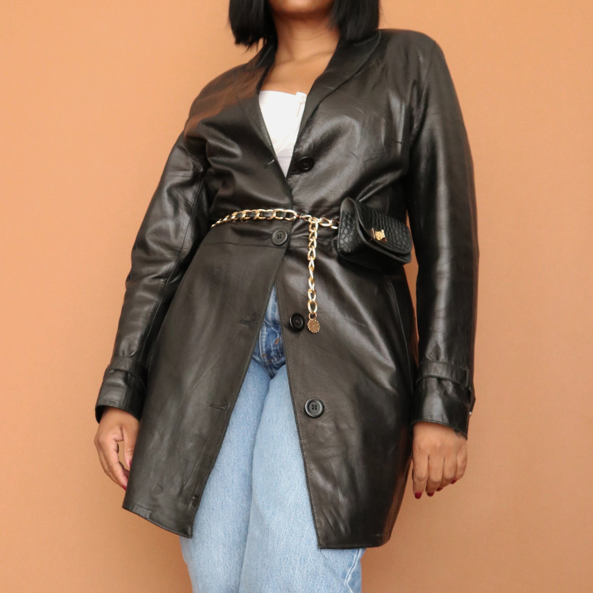 Newly Added: Genuine Leather Trench - Thrift Happens 2